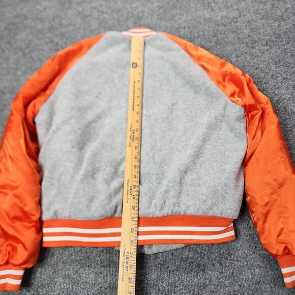 Vintage Clemson University Satin MLB Bomber Jacket Chalk Line Starter Sherpa M - Picture 13 of 16